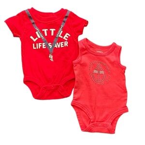 2 NB Bodysuits: Little Lifesaver & Captain Adorable